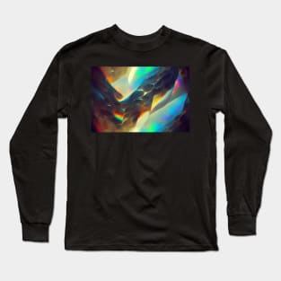 Holographic Crystal Fractured Waves Long Sleeve T-Shirt